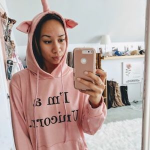 Pink unicorn hoodie